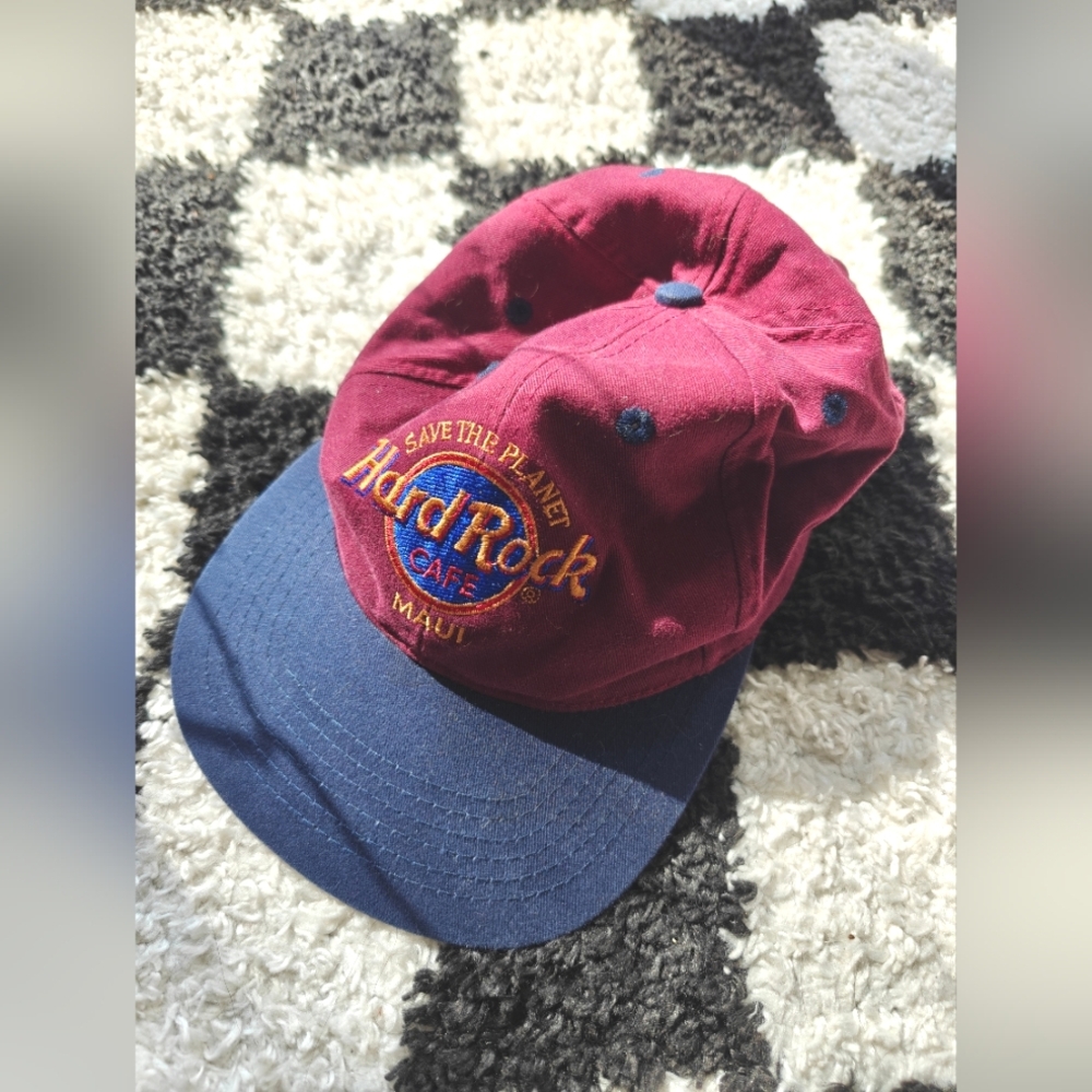 Hard Rock Cafe Burgundy and Navy Cap